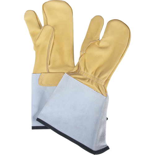 3-Finger Gloves, Medium, Grain Cowhide Palm Brunswick Fyr & Safety