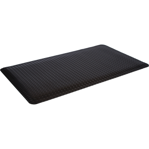 Tapis de style plateforme WD, Losange, 2' x 75' x 5/8", Noir, &eacute;ponge Brunswick Fyr & Safety
