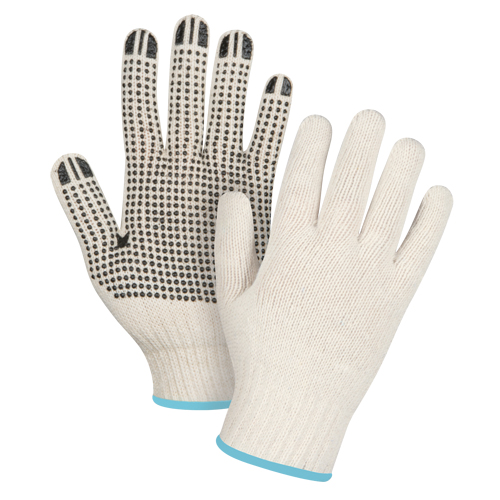 Gants l&eacute;gers tricot&eacute;s &agrave; pois, Poly/coton, Un c&ocirc;t&eacute;, Calibre 7, T-Grand Brunswick Fyr & Safety