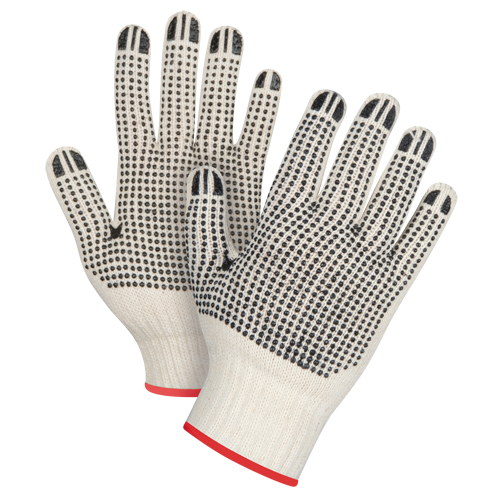 Heavyweight Double-Sided Dotted String Knit Gloves, Poly/Cotton, Double Sided, 7 Gauge, Small Brunswick Fyr & Safety