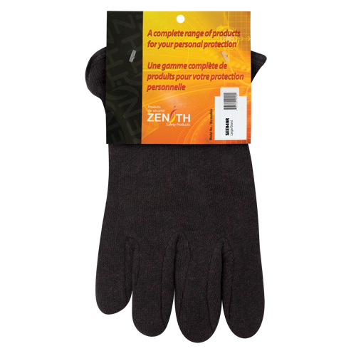 Jersey Gloves, Large, Brown, Red Fleece, Slip-On Brunswick Fyr & Safety