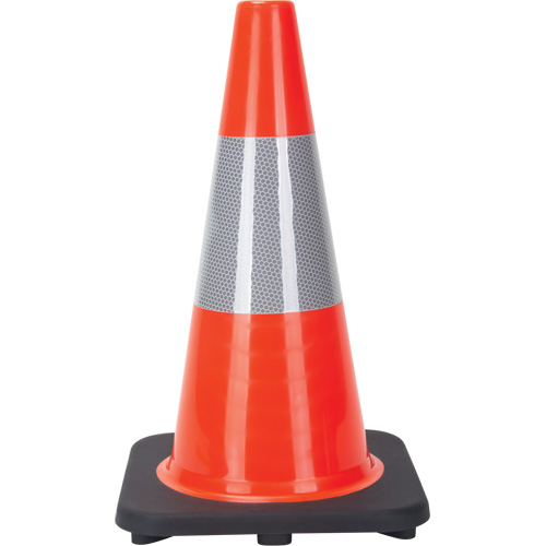Traffic Cone, 18", Orange, 6" Reflective Collar(s) Brunswick Fyr & Safety