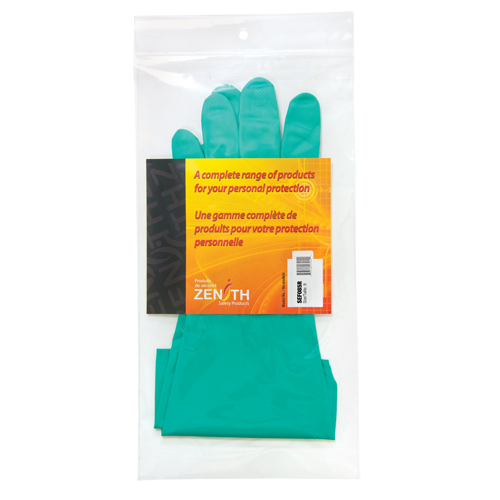 Diamond-Grip Chemical-Resistant Gloves, Size 9, 13" L, Nitrile, Flock-Lined Inner Lining, 13-mil Brunswick Fyr & Safety