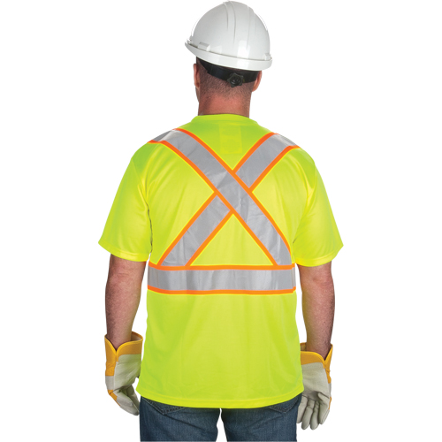 T-shirt conforme &agrave; la CSA, Polyester, Grand, Jaune lime haute visibilit&eacute; Brunswick Fyr & Safety