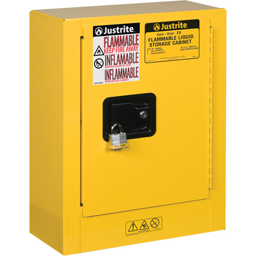 Sure-Grip&reg; EX Mini Flammable Safety Cabinet, 2 Gal., 1 Door, 17" W x 22" H x 8" D Brunswick Fyr & Safety