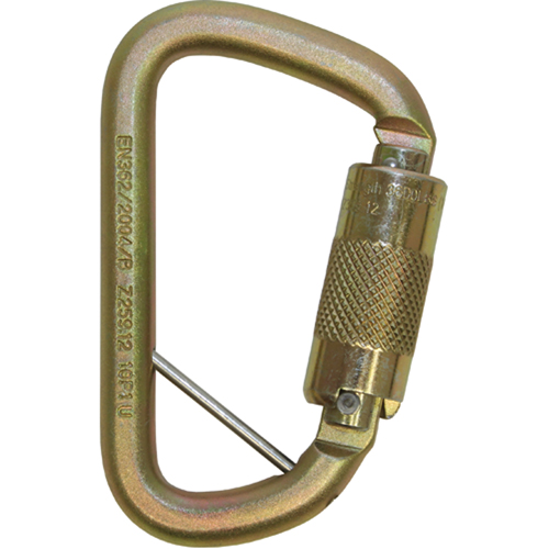 Rollgliss Technical Rescue Offset D Fall Arrest Carabiner, Steel, 3600 lbs Capacity Brunswick Fyr & Safety