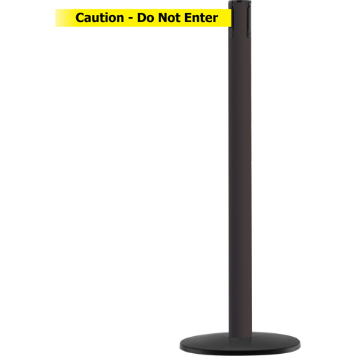 Montant pour syst&egrave;me Advance TensaBarrier, Acier, 36" h, Ruban Noir/Jaune, Longueur du ruban 7,5' Brunswick Fyr & Safety