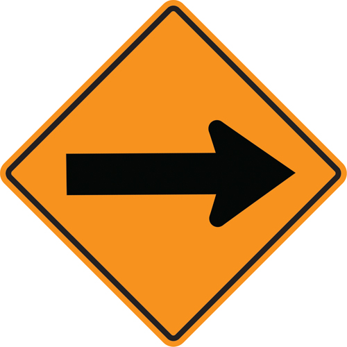 Arrow Roll-Up Temporary Conditions Sign , 24" x 24", Vinyl, Pictogram Brunswick Fyr & Safety