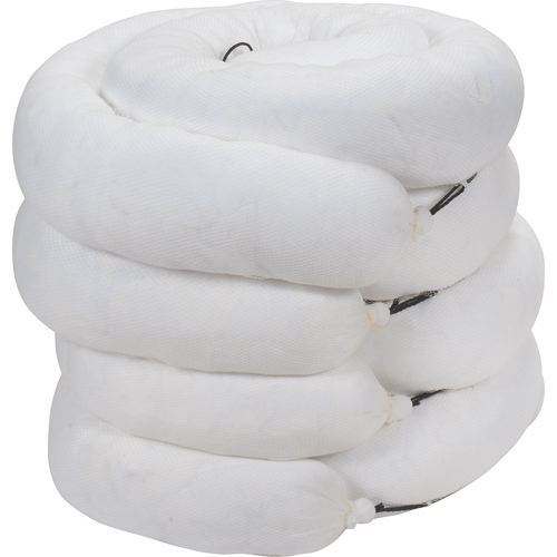 Barrage absorbant, Huile seulement, 10' lo x 8" la, Absorption 40 gal., 4 /pqt Brunswick Fyr & Safety