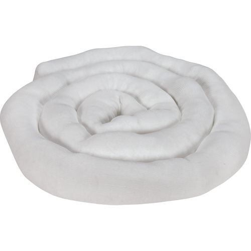 Remblais tubulaire absorbant, Huile seulement, Absorption 45 gal., 3" la x 10' lo, Pqt de 10 Brunswick Fyr & Safety