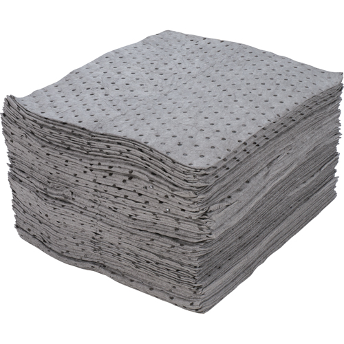 Feuilles absorbantes en fibres fines de premi&egrave;re qualit&eacute;, Universel, 15" x 17", 30 gal. d'absorption Brunswick Fyr & Safety