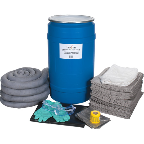Trousse de d&eacute;versements &agrave; grande capacit&eacute;, Universel, Baril, Absorbance de 30 gal. US Brunswick Fyr & Safety