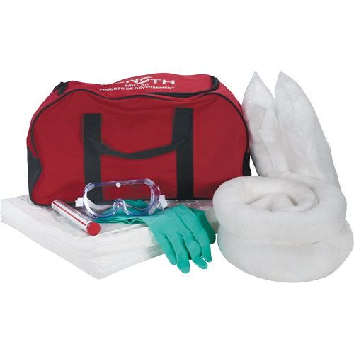 Trousse de lutte contre les d&eacute;versements pour v&eacute;hicules, Huile seulement, Sac, Absorbance de 10 gal. US Brunswick Fyr & Safety