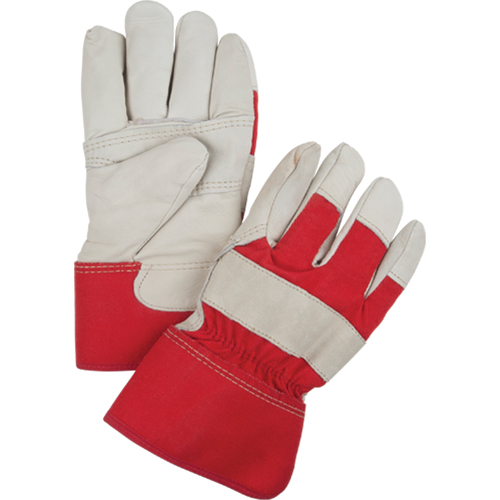 Gants d'ajusteur rouge & blanc doubl&eacute;s pour l'hiver, Grand, Paume en Cuir fleur de vache, Doublure en Boa Brunswick Fyr & Safety