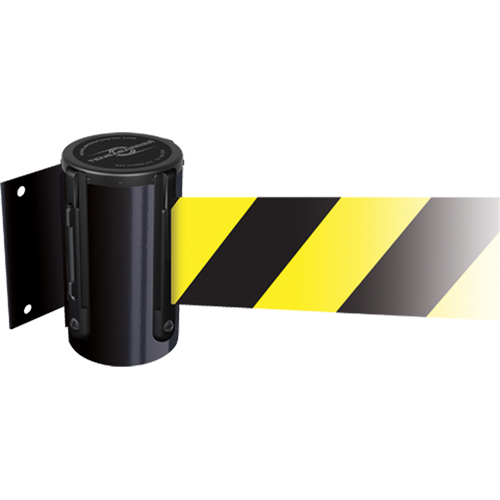Tensabarrier&reg; Wall Mounted Units, Plastic, Screw Mount, 7.5', Yellow Tape Brunswick Fyr & Safety