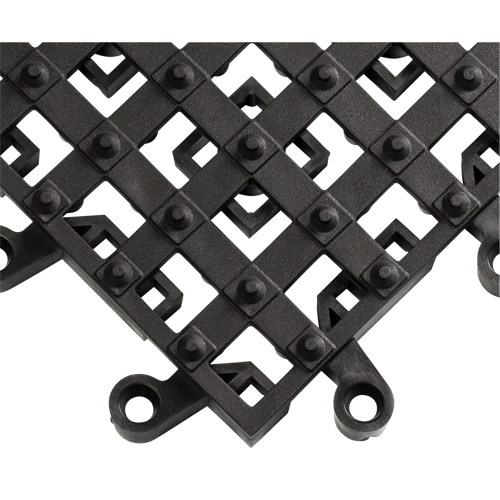 Tapis ErgoDeck avec crampons antid&eacute;rapants int&eacute;gr&eacute;s No 553, PVC, 1-1/2' la c, 1-1/2' lo, 7/8" &eacute;paisseur, Noir Brunswick Fyr & Safety