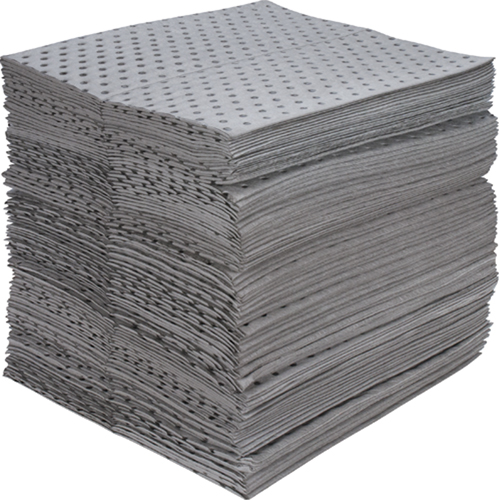 Feuilles absorbantes en fibres fines de calibre industriel, Universel, 15" x 17", 40 gal. d'absorption Brunswick Fyr & Safety