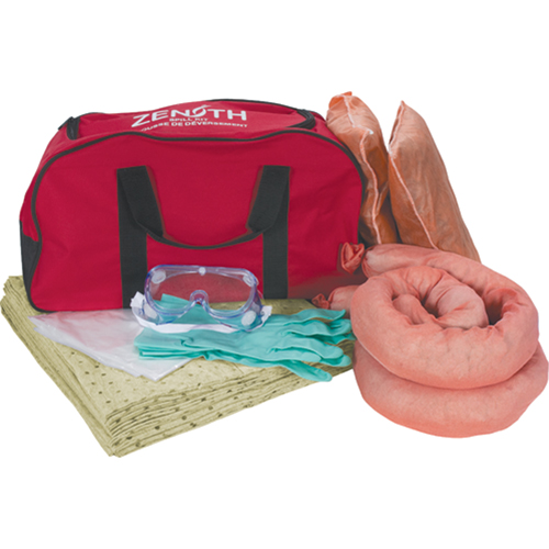 Trousse de lutte contre les d&eacute;versements de premi&egrave;re qualit&eacute; pour v&eacute;hicules, Mati&egrave;res dangereuses, Sac, Absorbance de 10 gal. US Brunswick Fyr & Safety