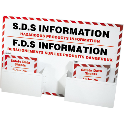 Postes d'information de fiches de donn&eacute;es de s&eacute;curit&eacute;, Anglais & français, Compris reliures Brunswick Fyr & Safety