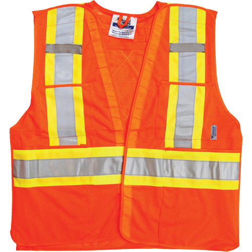 Vestes de s&eacute;curit&eacute; pour la circulation, Orange haute visibilit&eacute;, Grand/T-Grand, Polyester Brunswick Fyr & Safety