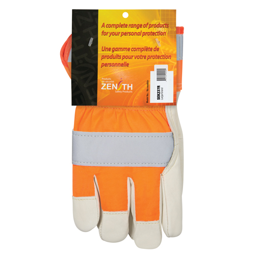 Orange High-Visibility Superior Warmth Fitters Gloves, Large, Grain Cowhide Palm, Thinsulate Inner Lining Brunswick Fyr & Safety