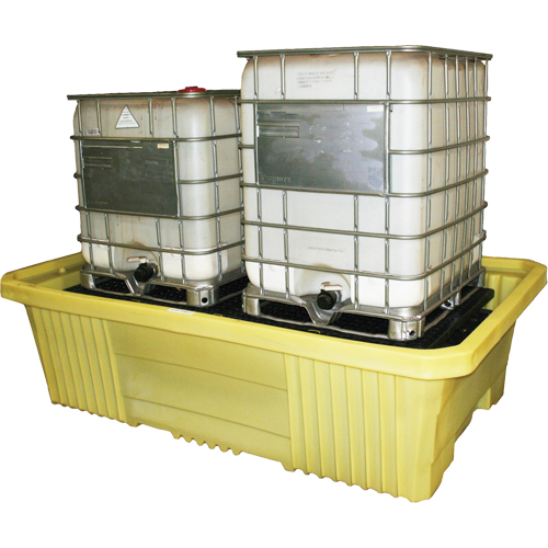 GRV double avec drain 4000i, Capacit&eacute; de d&eacute;versement 750 gal. US, 113" x 71" x 32" Brunswick Fyr & Safety