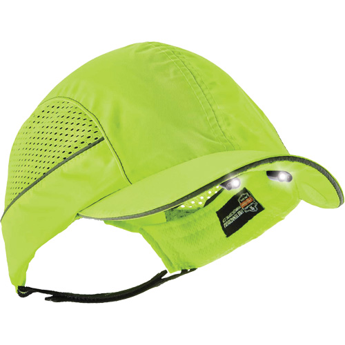 Casquette &agrave; bord court avec &eacute;clairage DEL Skullerz 8960, Vert lime haute visibilit&eacute; Brunswick Fyr & Safety