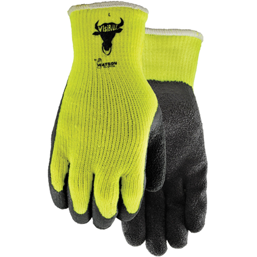 330 Visibull Gloves, 7/Small, Rubber Latex Coating, Polyester Shell Brunswick Fyr & Safety