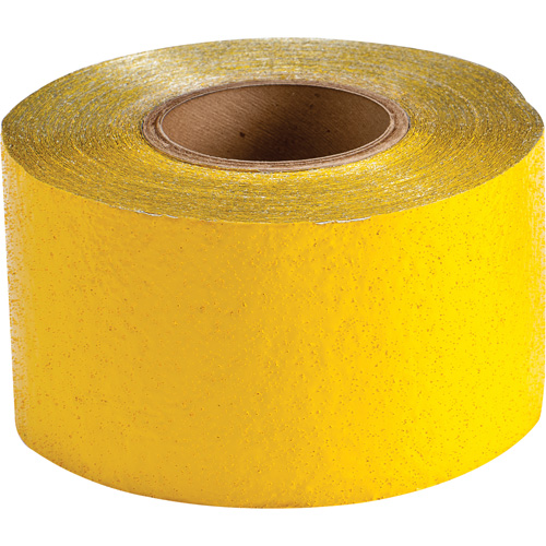 Ruban de marquage temporaire pour la chauss&eacute;e, 4" x 150', R&eacute;tror&eacute;fl&eacute;chissant, Jaune Brunswick Fyr & Safety