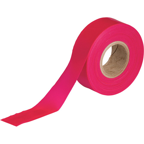 Flagging Tape, 1.188" W x 150' L, Fluorescent Red Brunswick Fyr & Safety