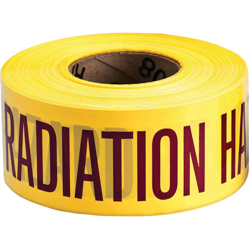 Ruban pour barricade, Anglais, 3" la x 1000' lo, 3 mils, Magenta/jaune Brunswick Fyr & Safety