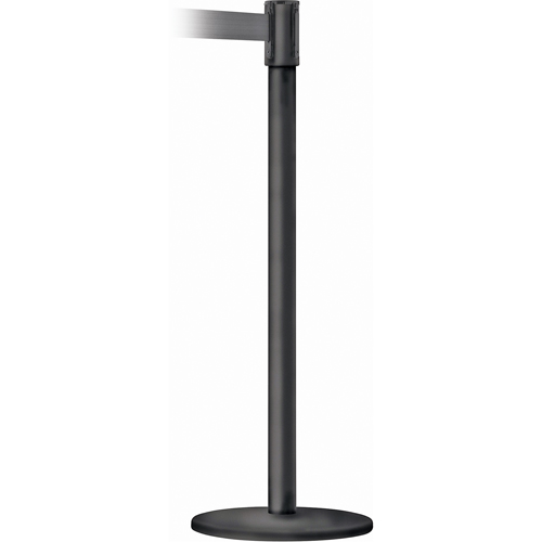 Montant pour barri&egrave;re Slimline TensaBarrier, Acier, 38" h, Ruban Noir, Longueur du ruban 7,5' Brunswick Fyr & Safety