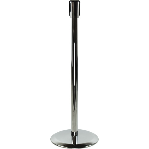 Slimline TensaBarrier&reg; Receiver Post, 38" High, Polished Chrome Brunswick Fyr & Safety