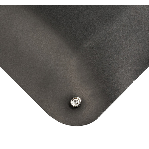 Electrically Conductive Mat No.786, 2' W x 3' L x 15/16" T, PVC, Smooth, Black Brunswick Fyr & Safety