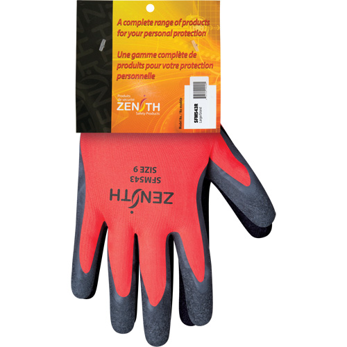 Coated Gloves, 9, Rubber Latex Coating, 13 Gauge, Polyester Shell Brunswick Fyr & Safety
