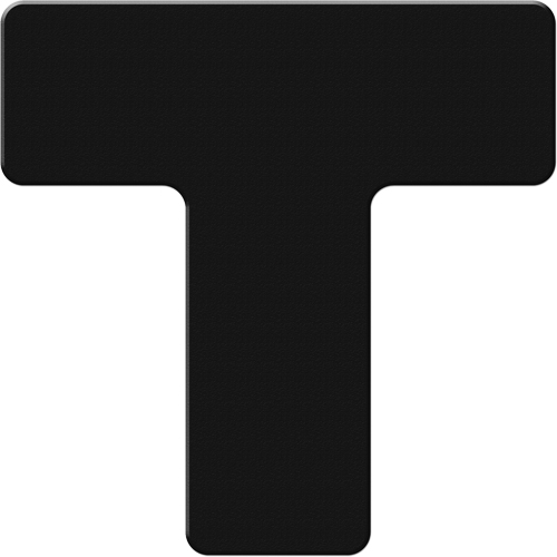 Armor Stripe Lean/5S Markers, T, 6" L x 6" W, Black, Plastic Brunswick Fyr & Safety