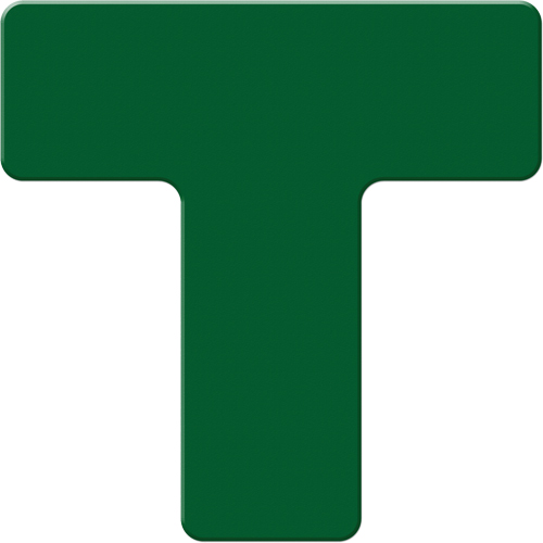 Armor Stripe Lean/5S Markers, T, 6" L x 6" W, Green, Plastic Brunswick Fyr & Safety