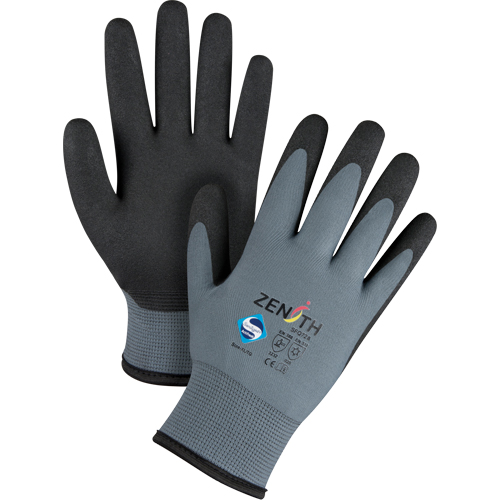 Gants enduits de premi&egrave;re qualit&eacute; ZX-30°, 10/T-Grand, R&ecirc;vetement PVC, Calibre 15, Enveloppe en Nylon Brunswick Fyr & Safety