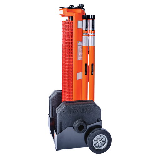 Barri&egrave;re avec roues , 50' lo, Plastique, Orange Brunswick Fyr & Safety