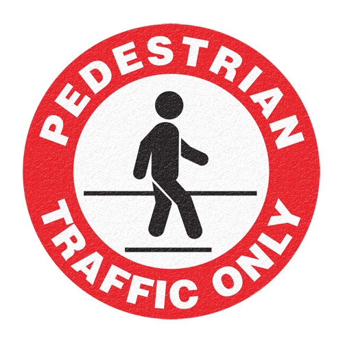 "Pedestrian Traffic Only" Floor Sign, Adhesive, English with Pictogram Brunswick Fyr & Safety
