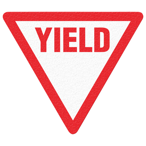 "Yield" Floor Sign, Adhesive, English with Pictogram Brunswick Fyr & Safety