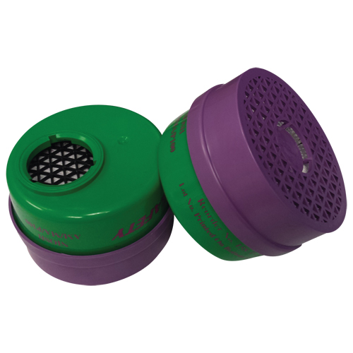 Cartouche pour respirateur, Combinaison cartouche et filtre contre les particules pour gaz/vapeurs, Ammoniac/M&eacute;thylamine/Filtre P100 Brunswick Fyr & Safety