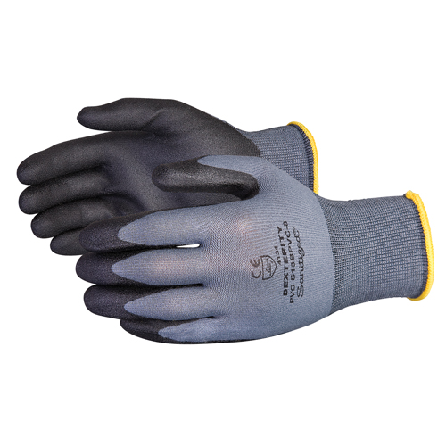 Gants enduits Dexterity, 11/2T-Grand, R&ecirc;vetement PVC, Calibre 13, Enveloppe en Nylon Brunswick Fyr & Safety