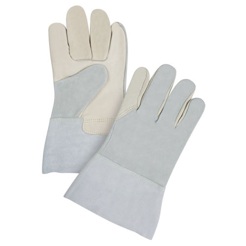 Gants de travail de premi&egrave;re qualit&eacute; &agrave; dos refendu, Moyen, Paume en Cuir fleur de vache Brunswick Fyr & Safety