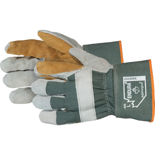 Gants dajusteur avec paume double Endura, Taille unique, Paume en Cuir de vache refendu Brunswick Fyr & Safety