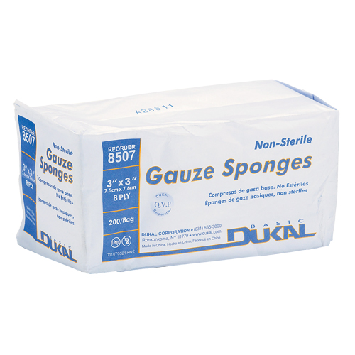 Dynamic Gauze Sponge, Pad, 3" L x 3" W, Medical Device Class 1 Brunswick Fyr & Safety
