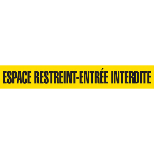 Barricade Tape, French, 3" W x 1000' L, 3 mils, Black on Yellow Brunswick Fyr & Safety