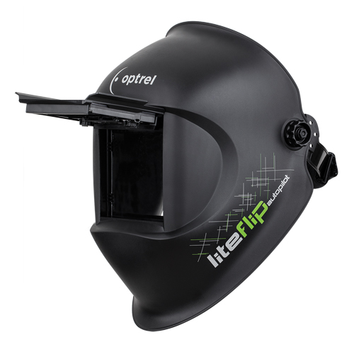 Liteflip Autopilot Welding Helmet, 3.94" L x 1.97" W View Area, 1/5/5 - 14 Shade Range, Black Brunswick Fyr & Safety