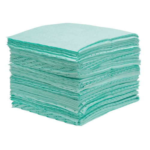 Premium Bonded Sorbent Pads, Hazmat, 15" x 18", 25 gal. Absorbancy Brunswick Fyr & Safety