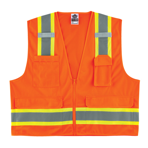 Veste d'arpenteur &agrave; 2 tons GloWear 8248Z, Orange haute visibilit&eacute;, Moyen/Petit, Polyester Brunswick Fyr & Safety
